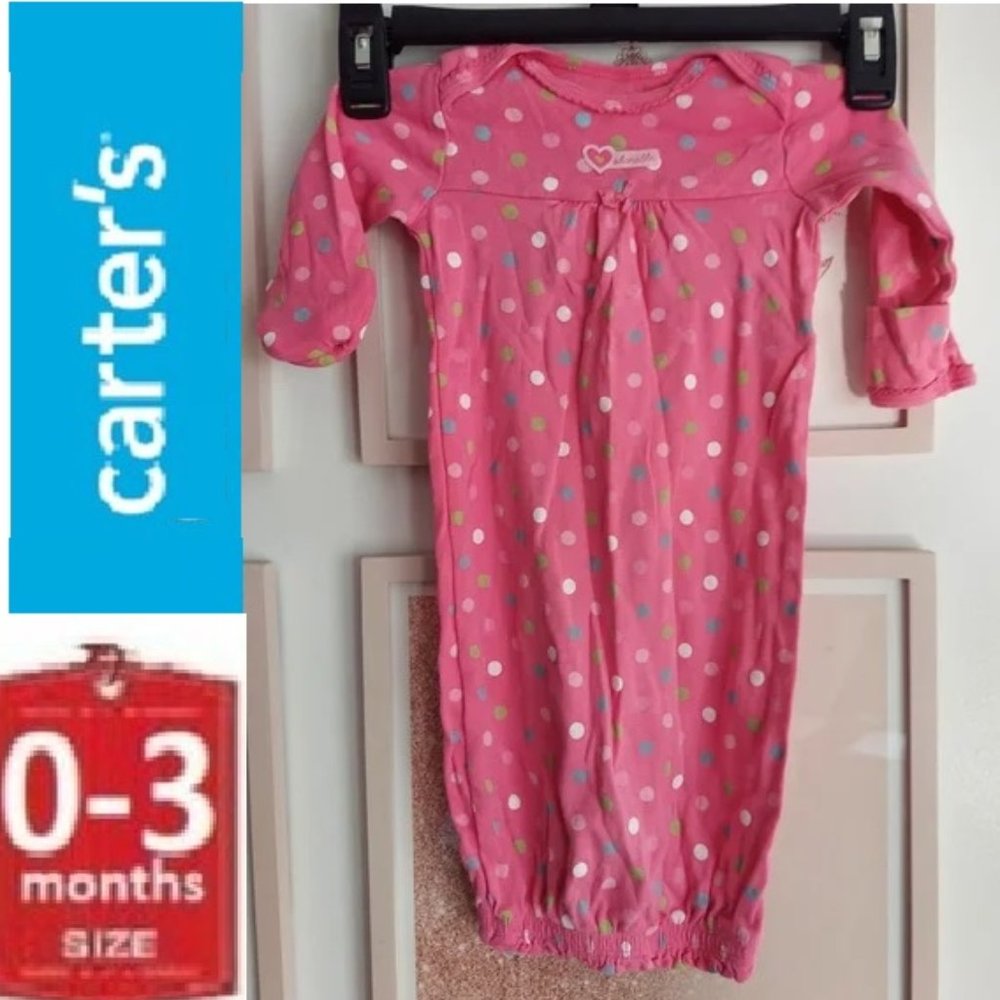 🎁 10/$25  Pink sleep dress with mitt hands,  0-3 months